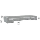  Manufacturer Color_Grey -- Ollie 218" Grey Boucle Fabric Upholstered 9 pc Modular Sectional IMAGE 13