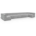  Manufacturer Color_Grey -- Ollie 218" Grey Boucle Fabric Upholstered 9 pc Modular Sectional IMAGE 1