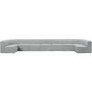  Manufacturer Color_Grey -- Ollie 218" Grey Boucle Fabric Upholstered 9 pc Modular Sectional IMAGE 5