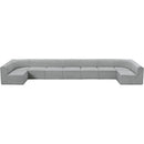  Manufacturer Color_Grey -- Ollie 218" Grey Boucle Fabric Upholstered 9 pc Modular Sectional IMAGE 6