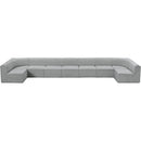 Meridian Ollie Grey Boucle Fabric Modular Sectional IMAGE 6