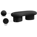  Color_Black -- Meridian Luka Boucle Fabric Upholstered Bench IMAGE 14
