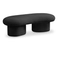 Meridian Luka Black Boucle Fabric Bench IMAGE 1