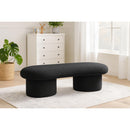  Color_Black -- Meridian Luka Boucle Fabric Upholstered Bench IMAGE 2