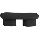  Color_Black -- Meridian Luka Boucle Fabric Upholstered Bench IMAGE 3