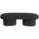  Color_Black -- Meridian Luka Boucle Fabric Upholstered Bench IMAGE 4