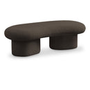  Color_Brown -- Luka Brown Boucle Fabric Upholstered Bench IMAGE 1
