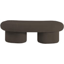  Color_Brown -- Luka Brown Boucle Fabric Upholstered Bench IMAGE 3