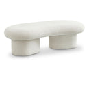 Meridian Luka Cream Boucle Fabric Bench IMAGE 1