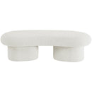 Meridian Luka Cream Boucle Fabric Bench IMAGE 4