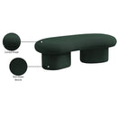  Color_Green -- Luka Green Boucle Fabric Upholstered Bench IMAGE 14
