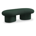  Color_Green -- Luka Green Boucle Fabric Upholstered Bench IMAGE 1