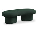  Color_Green -- Luka Green Boucle Fabric Upholstered Bench IMAGE 1