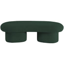  Color_Green -- Luka Green Boucle Fabric Upholstered Bench IMAGE 4