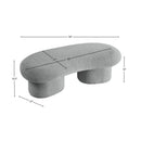  Color_Grey -- Luka Grey Boucle Fabric Upholstered Bench IMAGE 13