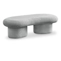  Color_Grey -- Luka Grey Boucle Fabric Upholstered Bench IMAGE 1