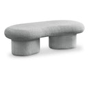  Color_Grey -- Luka Grey Boucle Fabric Upholstered Bench IMAGE 1