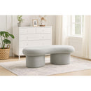  Color_Grey -- Luka Grey Boucle Fabric Upholstered Bench IMAGE 2