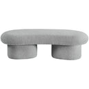  Color_Grey -- Luka Grey Boucle Fabric Upholstered Bench IMAGE 4
