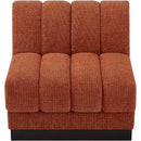 Meridian Quinn Cognac Chenille Fabric Armless Chair IMAGE 5