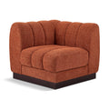 Meridian Quinn Cognac Chenille Fabric Corner Chair IMAGE 1