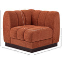 Meridian Quinn Cognac Chenille Fabric Corner Chair IMAGE 9