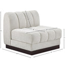  Manufacturer Color_Cream -- Quinn Cream Chenille Fabric Upholstered Modular Armless Chair IMAGE 10