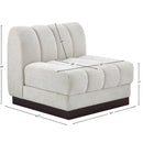 Meridian Quinn Cream Chenille Fabric Armless Chair IMAGE 10