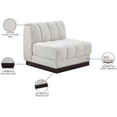  Manufacturer Color_Cream -- Quinn Cream Chenille Fabric Upholstered Modular Armless Chair IMAGE 11