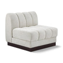  Manufacturer Color_Cream -- Quinn Cream Chenille Fabric Upholstered Modular Armless Chair IMAGE 1