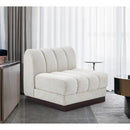  Manufacturer Color_Cream -- Quinn Cream Chenille Fabric Upholstered Modular Armless Chair IMAGE 2