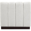 Meridian Quinn Cream Chenille Fabric Armless Chair IMAGE 3
