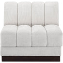  Manufacturer Color_Cream -- Quinn Cream Chenille Fabric Upholstered Modular Armless Chair IMAGE 4