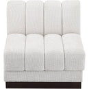  Manufacturer Color_Cream -- Quinn Cream Chenille Fabric Upholstered Modular Armless Chair IMAGE 5
