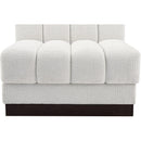  Manufacturer Color_Cream -- Quinn Cream Chenille Fabric Upholstered Modular Armless Chair IMAGE 8