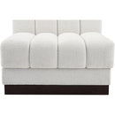 Meridian Quinn Cream Chenille Fabric Armless Chair IMAGE 8