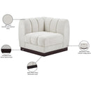  Manufacturer Color_Cream -- Quinn Cream Chenille Fabric Upholstered Modular Corner Chair IMAGE 10
