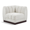  Manufacturer Color_Cream -- Quinn Cream Chenille Fabric Upholstered Modular Corner Chair IMAGE 1