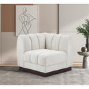  Manufacturer Color_Cream -- Quinn Cream Chenille Fabric Upholstered Modular Corner Chair IMAGE 2