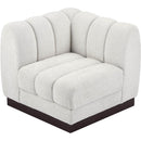  Manufacturer Color_Cream -- Quinn Cream Chenille Fabric Upholstered Modular Corner Chair IMAGE 4