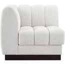  Manufacturer Color_Cream -- Quinn Cream Chenille Fabric Upholstered Modular Corner Chair IMAGE 5