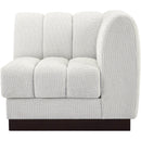  Manufacturer Color_Cream -- Quinn Cream Chenille Fabric Upholstered Modular Corner Chair IMAGE 7