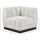  Manufacturer Color_Cream -- Quinn Cream Chenille Fabric Upholstered Modular Corner Chair IMAGE 9