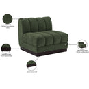 Manufacturer Color_Green -- Quinn Green Chenille Fabric Upholstered Modular Armless Chair IMAGE 11