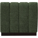 Meridian Quinn Green Chenille Fabric Armless Chair IMAGE 3