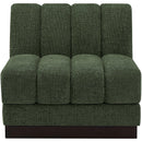  Manufacturer Color_Green -- Quinn Green Chenille Fabric Upholstered Modular Armless Chair IMAGE 4