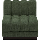  Manufacturer Color_Green -- Quinn Green Chenille Fabric Upholstered Modular Armless Chair IMAGE 5