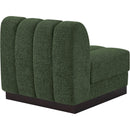  Manufacturer Color_Green -- Quinn Green Chenille Fabric Upholstered Modular Armless Chair IMAGE 7