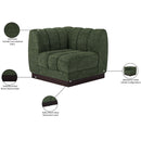  Manufacturer Color_Green -- Quinn Green Chenille Fabric Upholstered Modular Corner Chair IMAGE 10