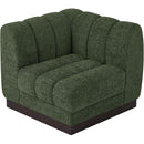  Manufacturer Color_Green -- Quinn Green Chenille Fabric Upholstered Modular Corner Chair IMAGE 4